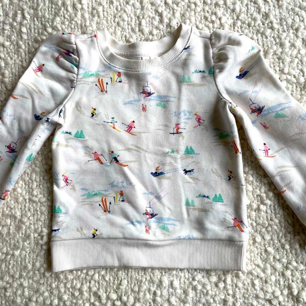 Janie and Jack Ski sweatshirt with shoulder detail